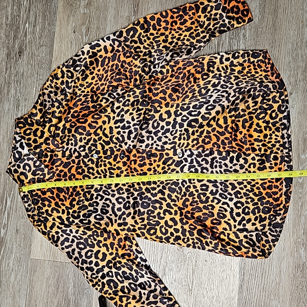 Vintage silk Mondi long sleeve cheetah print blouse top - Picture 3 of 8
